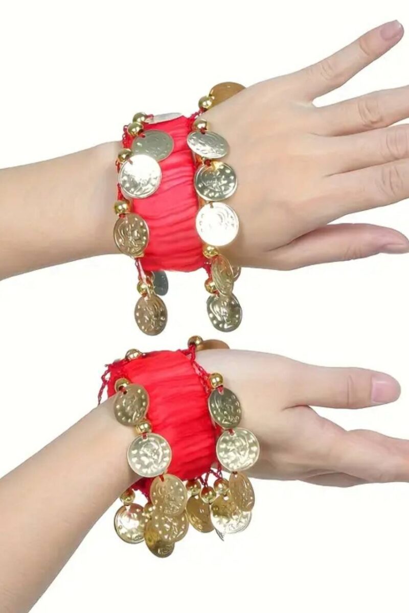 Hands dance bracelets with coins