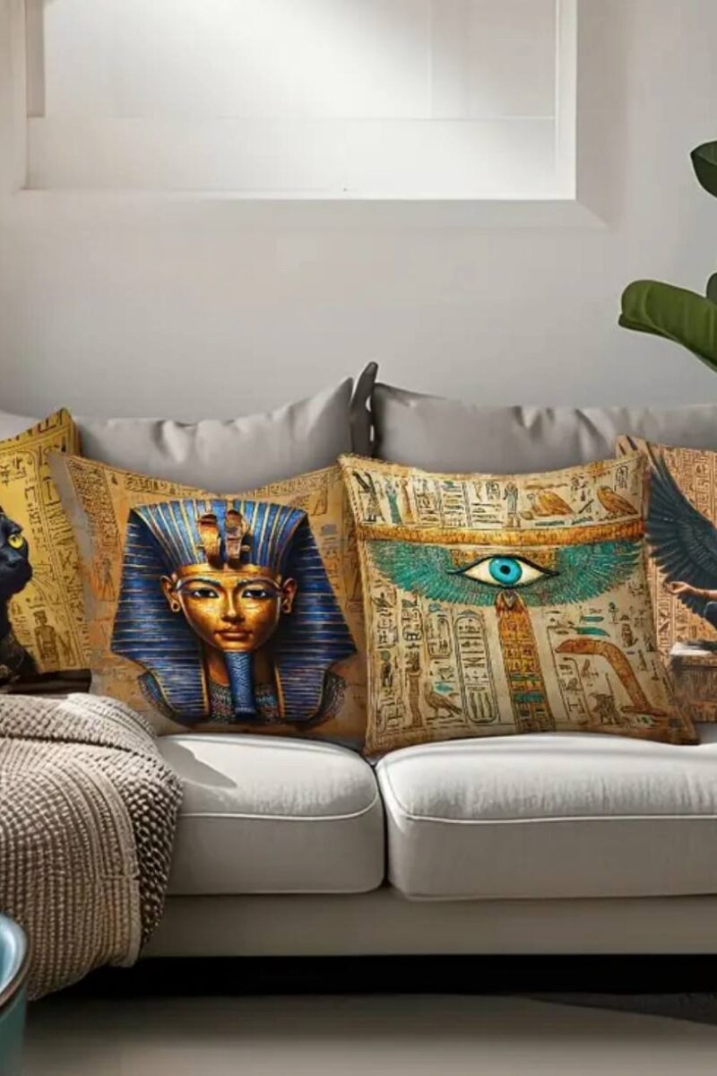 4 pcs Pillow cases ancient Egyptian