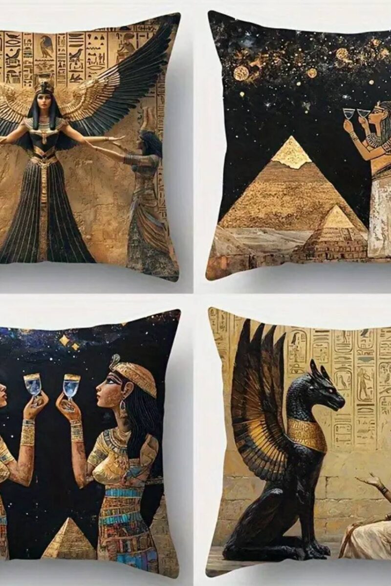 4 pcs Ancient Egyptian Gods and Queens pillowcases