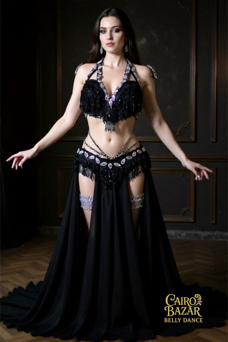 Black bellydance princess costume 12